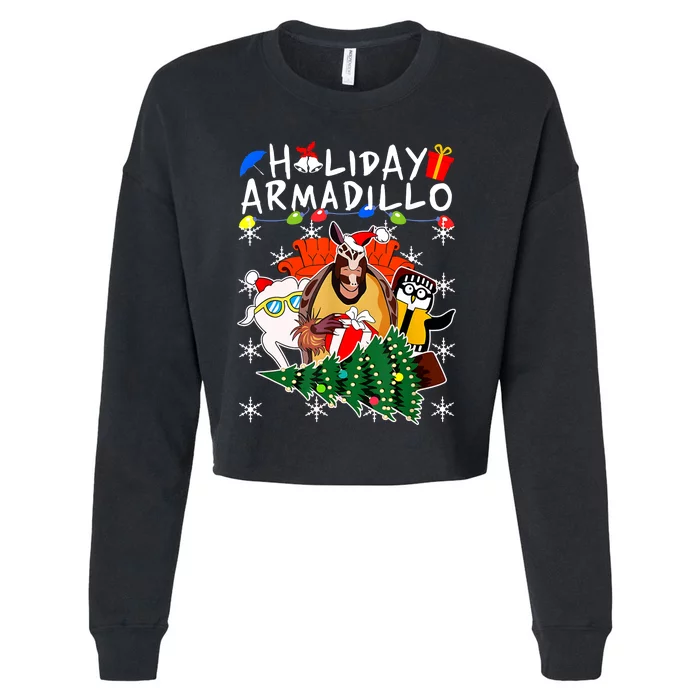 Holiday Armadillo Funny Matching Team Matching Group Cropped Pullover Crew