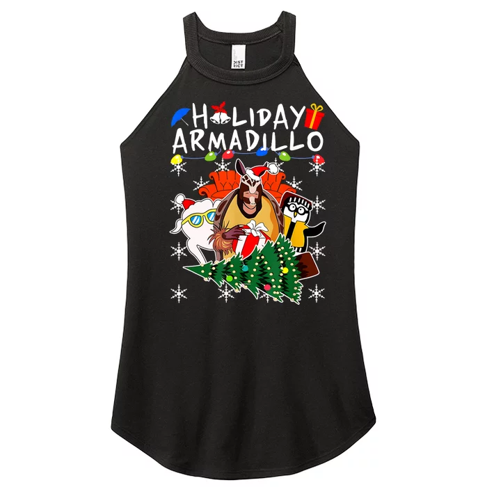 Holiday Armadillo Funny Matching Team Matching Group Women’s Perfect Tri Rocker Tank