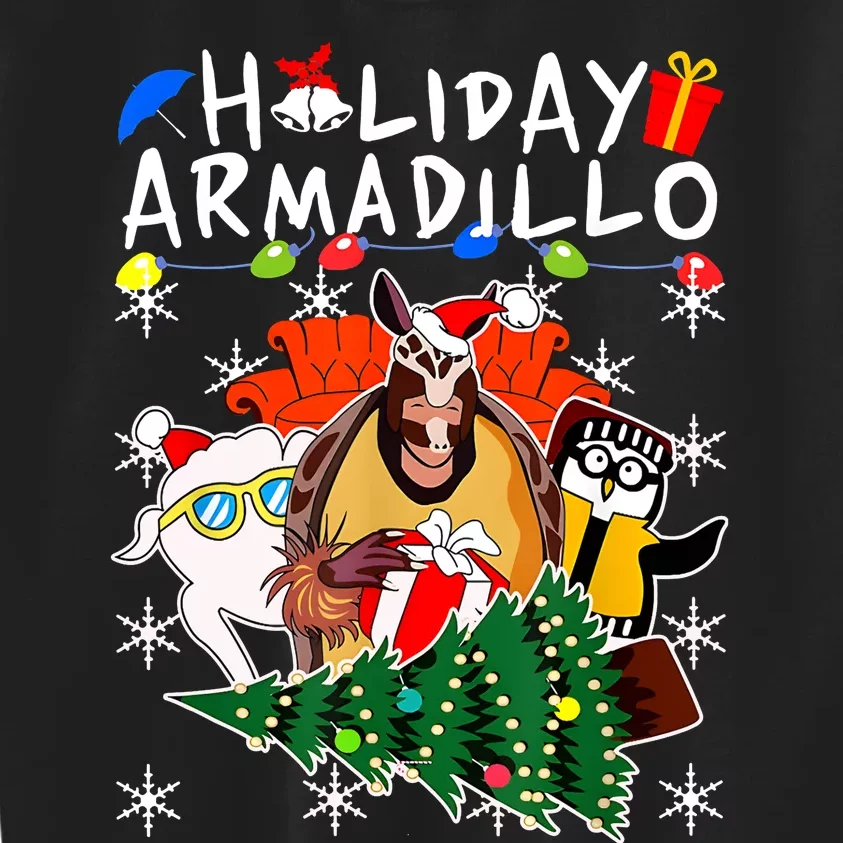 Holiday Armadillo Funny Matching Team Matching Group Kids Sweatshirt