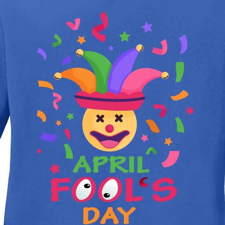 Happy April Fool's Day Funny Party Costume Adults Gift Ladies Long Sleeve Shirt