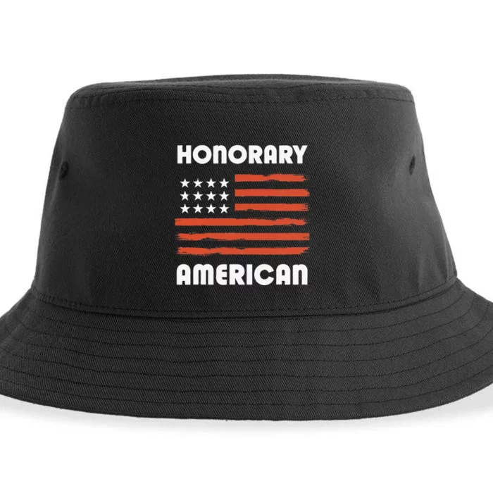 Honorary American Flag Patriotic Exchange Student Honorary Sustainable Bucket Hat