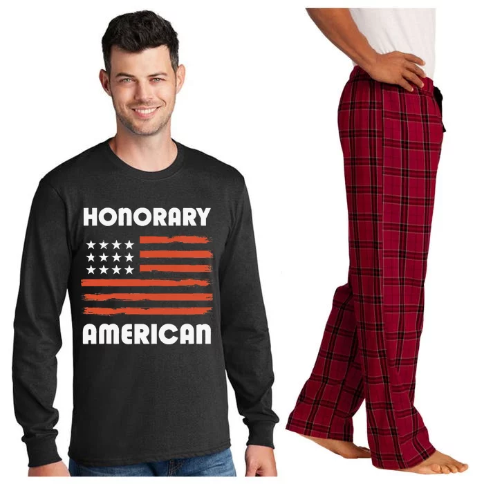 Honorary American Flag Patriotic Exchange Student Honorary Long Sleeve Pajama Set