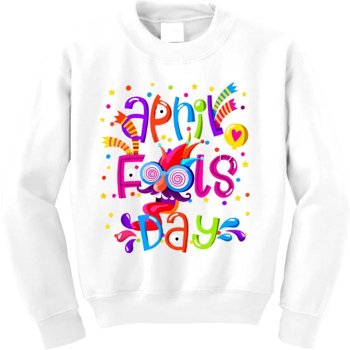 Happy April Fools Day 1st April Fools Day 2024 Joke Funny Kids Sweatshirt