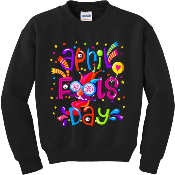 Happy April Fools Day 1st April Fools Day Joke Funny Kids Sweatshirt