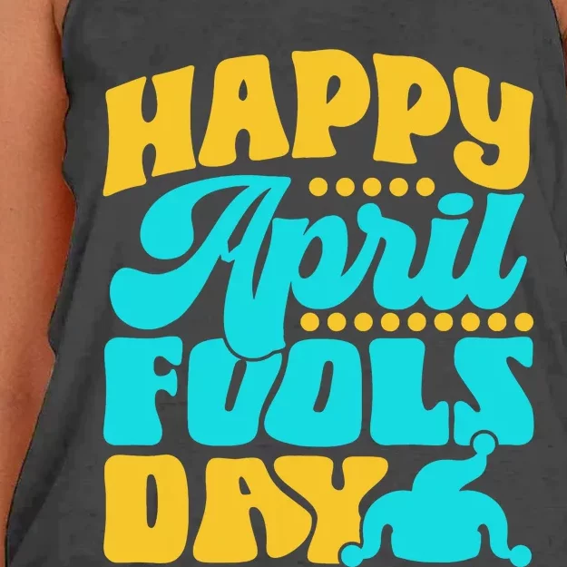 Happy April Fools Day Sarcastic Joke Sayings Humor Women's Knotted Racerback Tank