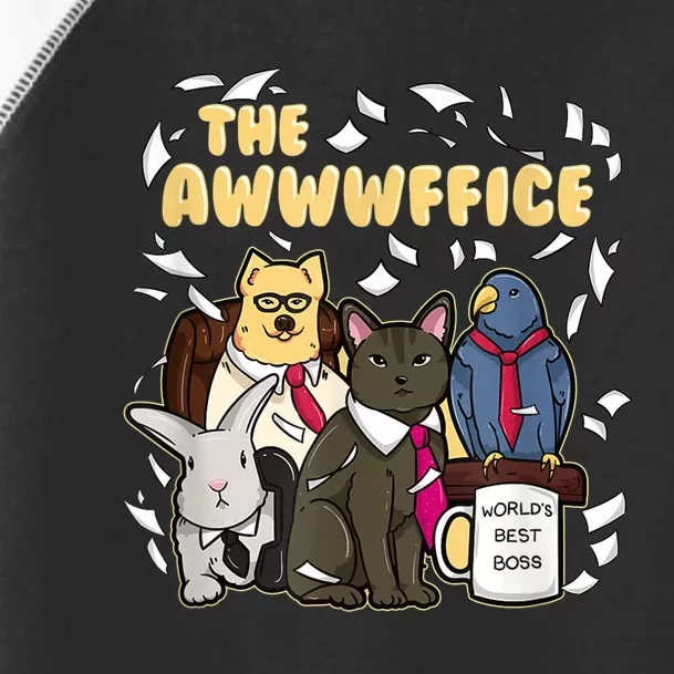 He Awwwfice Funny Cute Cat Dog Bunny Bird Lover V Parody Toddler Fine Jersey T-Shirt