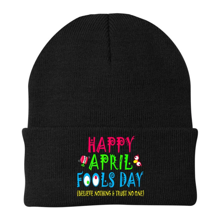 Happy April Fools Day April 1st Joke Pranks Funny Knit Cap Winter Beanie