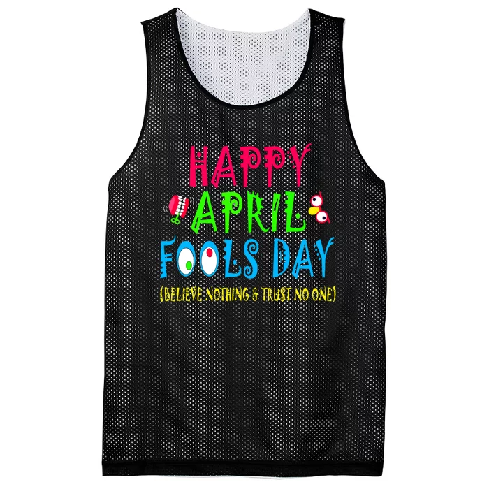 Happy April Fools Day April 1st Joke Pranks Funny Mesh Reversible Basketball Jersey Tank