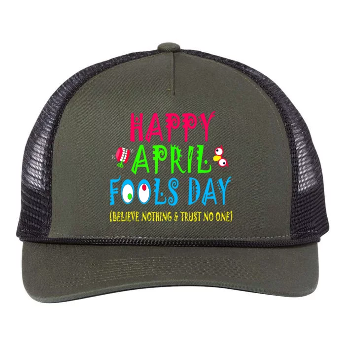 Happy April Fools Day April 1st Joke Pranks Funny Retro Rope Trucker Hat Cap