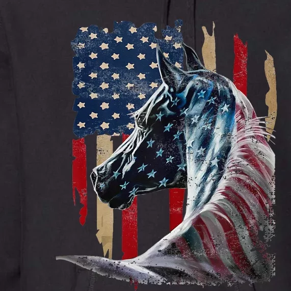 Horse American Flag Derby Racing Equestrian Rodeo Patriotic Premium Hoodie