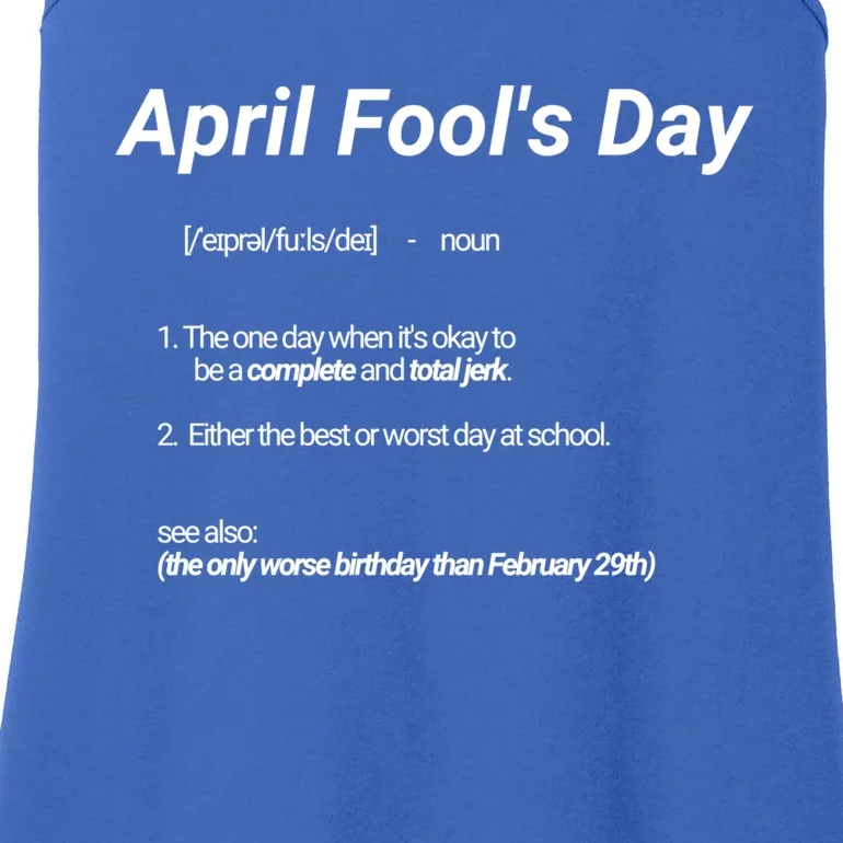 Hilarious April Fool's Day Dictionary Definition Gift Ladies Essential Tank