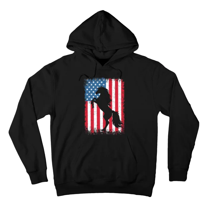 Horse American Flag USA 4th of July Boy Girl Hoodie