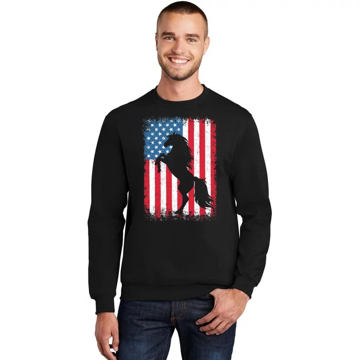 Horse American Flag USA 4th of July Boy Girl Sweatshirt