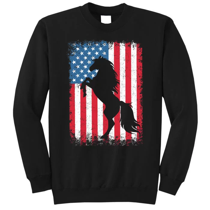 Horse American Flag USA 4th of July Boy Girl Sweatshirt