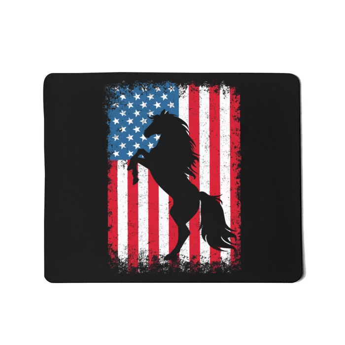 Horse American Flag USA 4th of July Boy Girl Mousepad