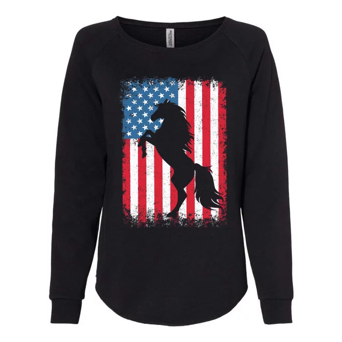 Horse American Flag USA 4th of July Boy Girl Womens California Wash Sweatshirt