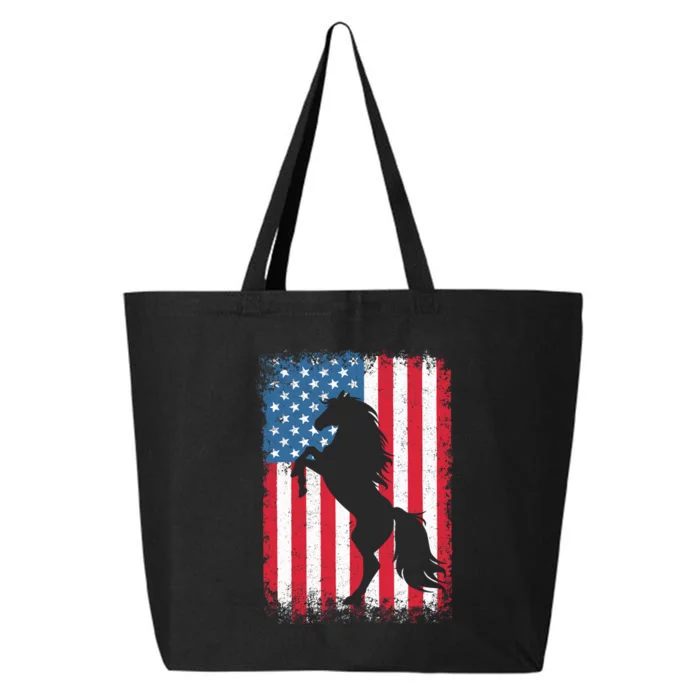 Horse American Flag USA 4th of July Boy Girl 25L Jumbo Tote