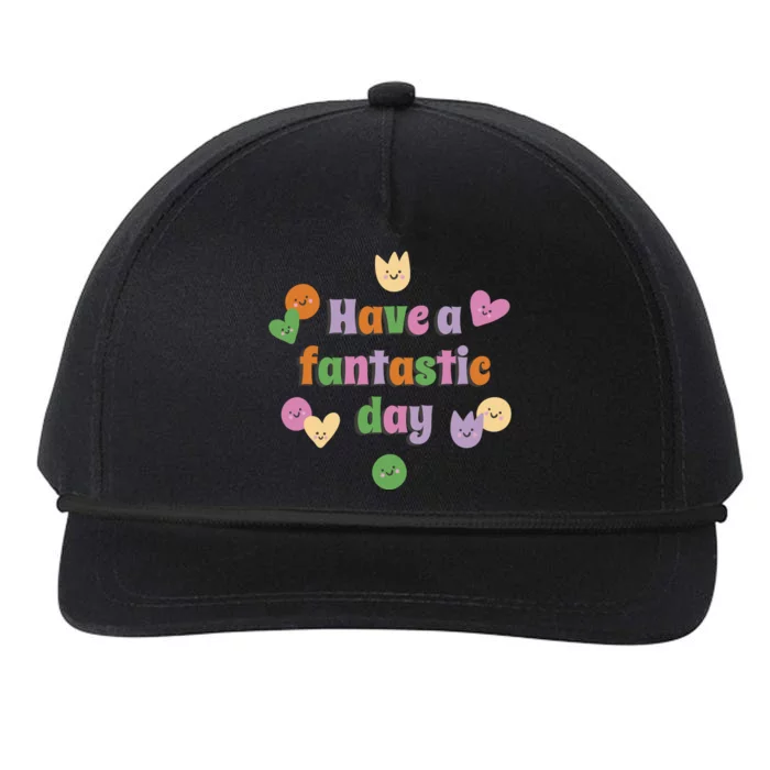 Have A Fantastic Day Smiley Snapback Five-Panel Rope Hat