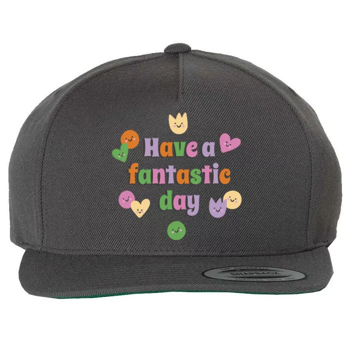 Have A Fantastic Day Smiley Wool Snapback Cap