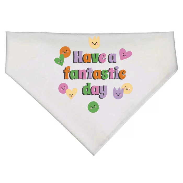 Have A Fantastic Day Smiley USA-Made Doggie Bandana