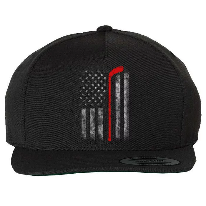 Hockey American Flag Wool Snapback Cap