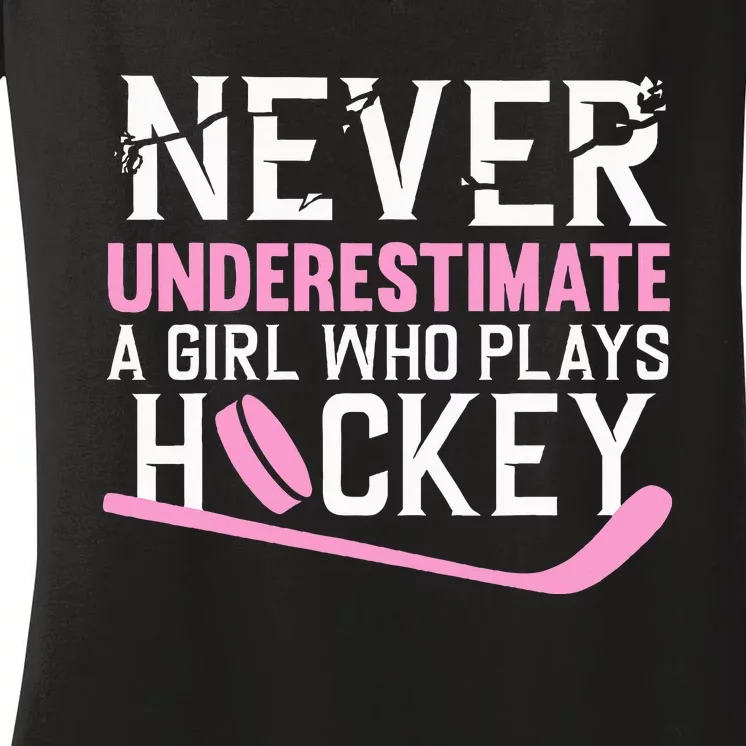 Hockey Art For Women Field Hockey Player Sport Women's V-Neck T-Shirt