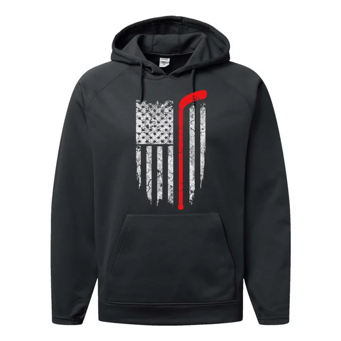 Hockey American Flag Hockey Performance Fleece Hoodie