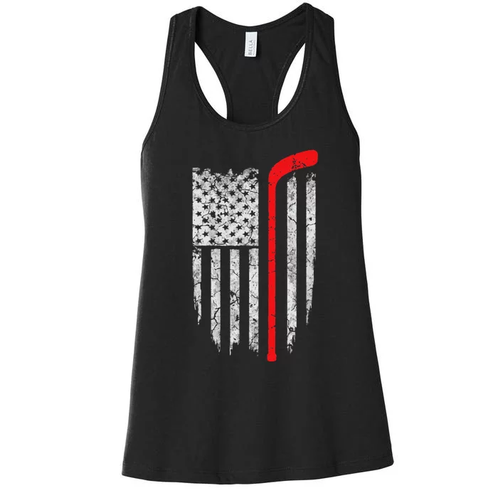 Hockey American Flag Hockey Women's Racerback Tank