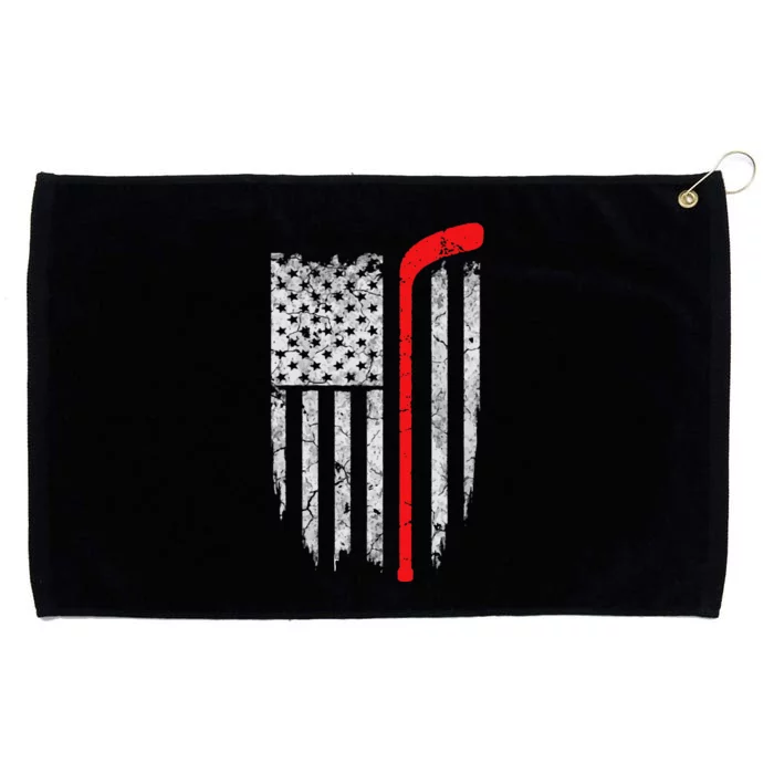 Hockey American Flag Hockey Grommeted Golf Towel