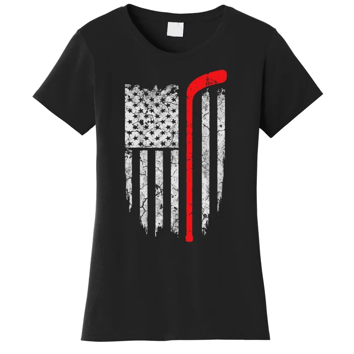 Hockey American Flag Hockey Women's T-Shirt