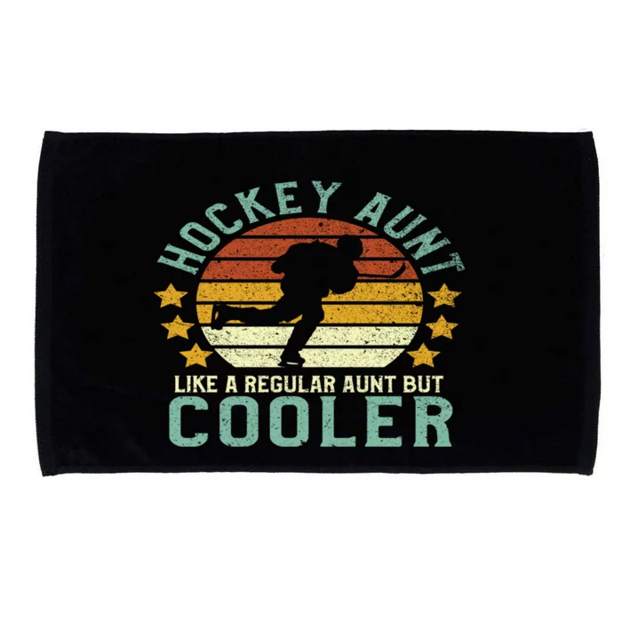 Hockey Aunt Funny Female Ice Hockey Player And Fan Gift Microfiber Hand Towel