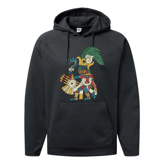 Huitzilopochtli Aztec God Aztec Mythology Mayan Sun War God Performance Fleece Hoodie