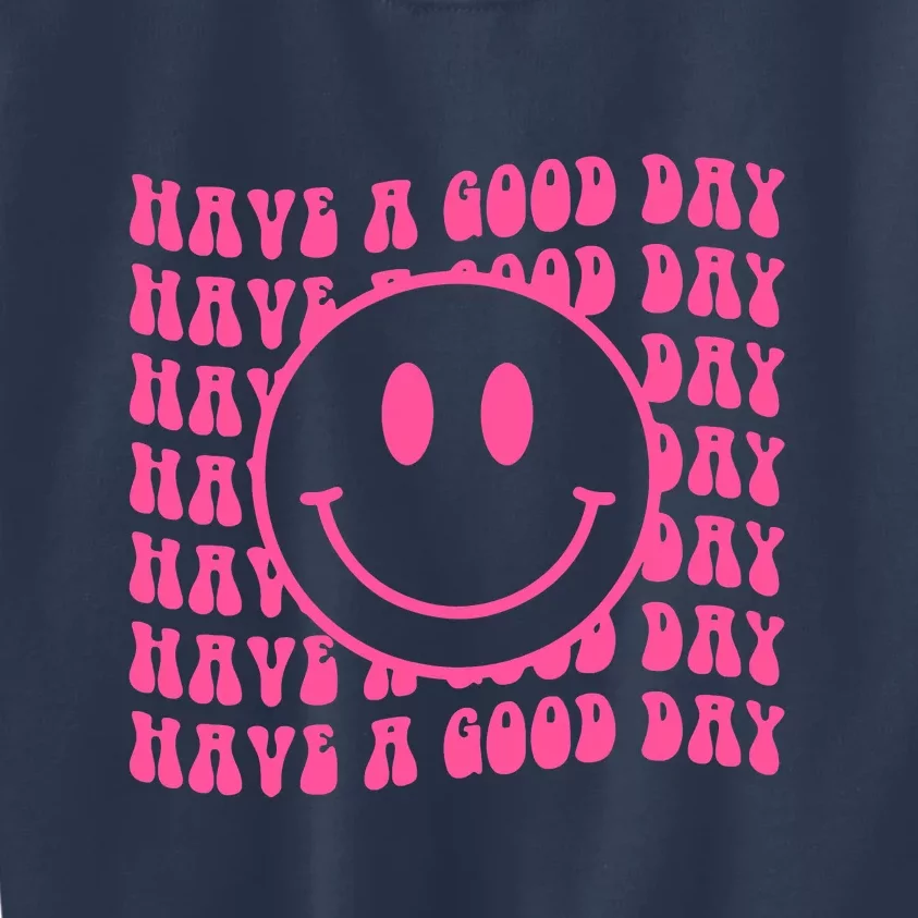 Have A Good Day Retro Smile Face Happy Face Preppy Aesthetic Lettering  T-Shirt Stock Vector