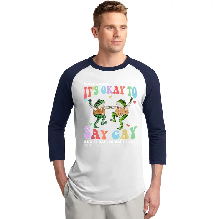 HereS A Gentle Reminder That ItS Okay To Say Lgbt Gift Baseball Sleeve Shirt