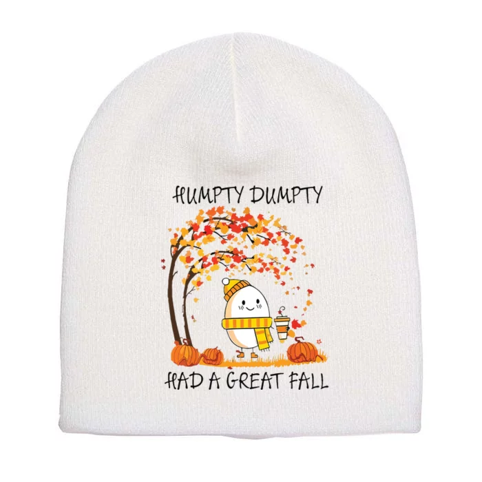 Had A Great Fall Funny Egg Thanksgiving Autumn Short Acrylic Beanie