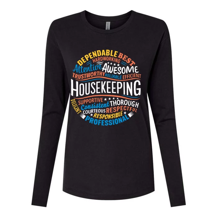 Housekeeping Appreciation Gifts Environmental Services Week Womens Cotton Relaxed Long Sleeve T-Shirt