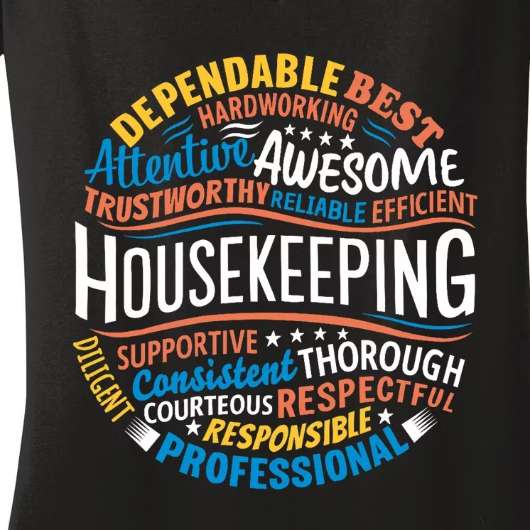 Housekeeping Appreciation Gifts Environmental Services Week Women's V-Neck T-Shirt