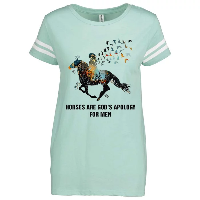 Horses Are God's Apology For Funny Horse Enza Ladies Jersey Football T-Shirt