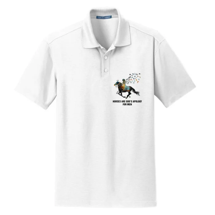 Horses Are God's Apology For Funny Horse Dry Zone Grid Performance Polo