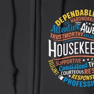 Housekeeping Appreciation Gifts Environmental Services Week Gift Full Zip Hoodie