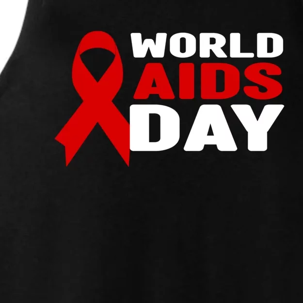 Hiv/aids Awareness Gift Red Ribbon World Aids Day Funny Gift Ladies Tri-Blend Wicking Tank