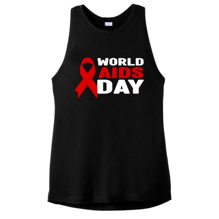 Hiv/aids Awareness Gift Red Ribbon World Aids Day Funny Gift Ladies Tri-Blend Wicking Tank