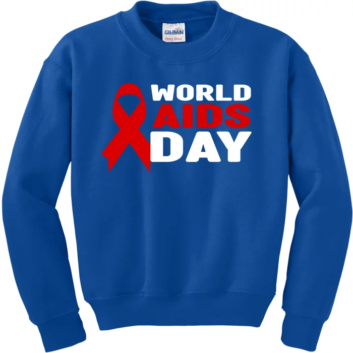 Hiv/aids Awareness Gift Red Ribbon World Aids Day Funny Gift Kids Sweatshirt