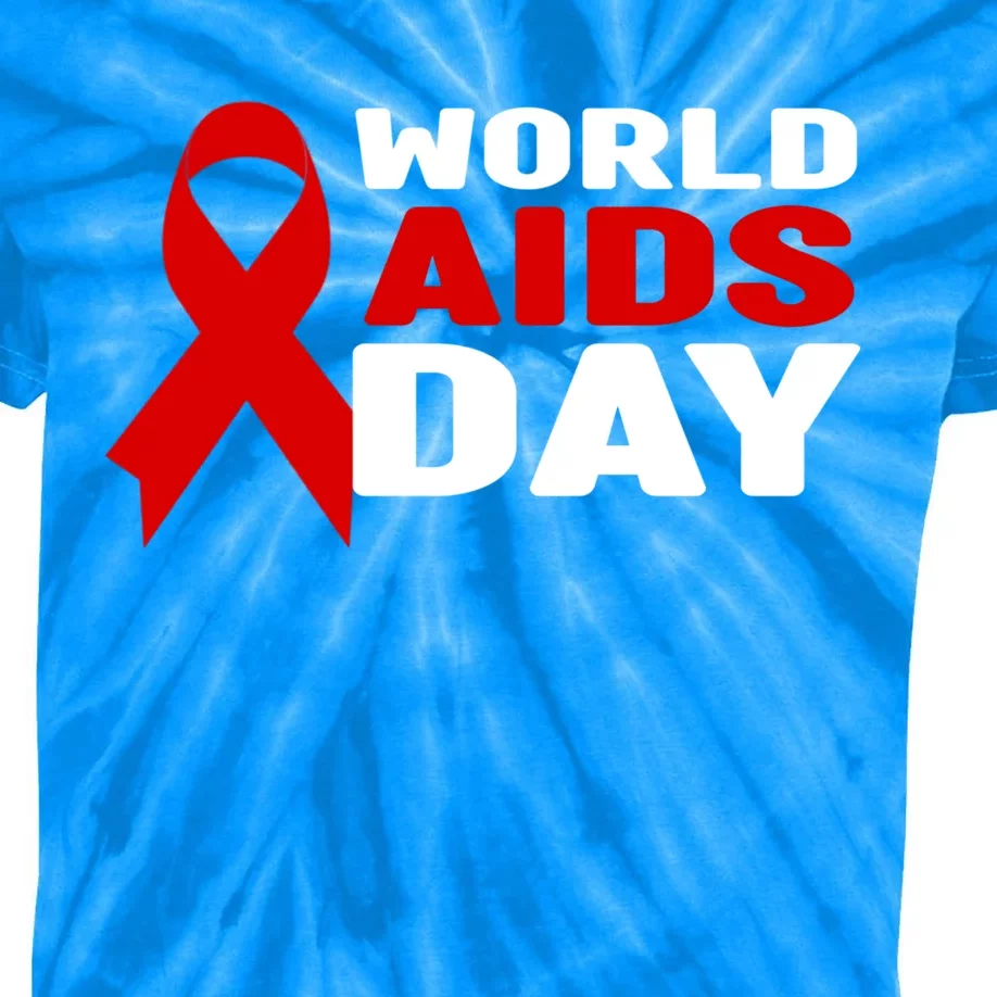 Hiv/aids Awareness Gift Red Ribbon World Aids Day Funny Gift Kids Tie-Dye T-Shirt