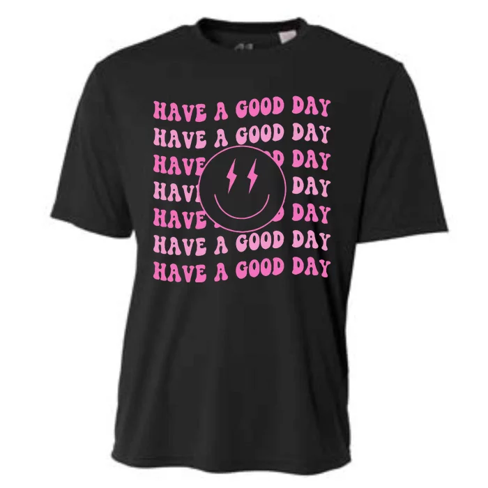 Have A Good Day Pink Smile Face Preppy Cooling Performance Crew T-Shirt