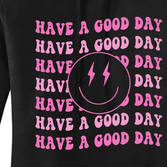 Have A Good Day Pink Smile Face Preppy Women's Pullover Hoodie