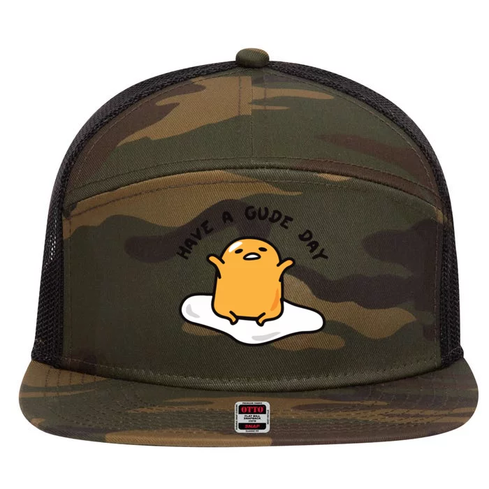 Have A Gude Day Gudetama 7 Panel Mesh Trucker Snapback Hat