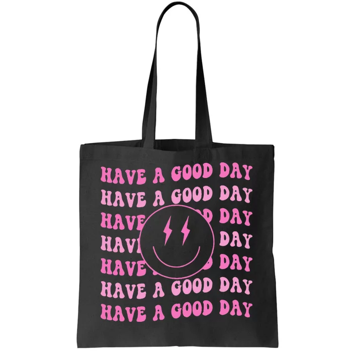 Have A Good Day Pink Smile Face Preppy Aesthetic Trendy Tote Bag