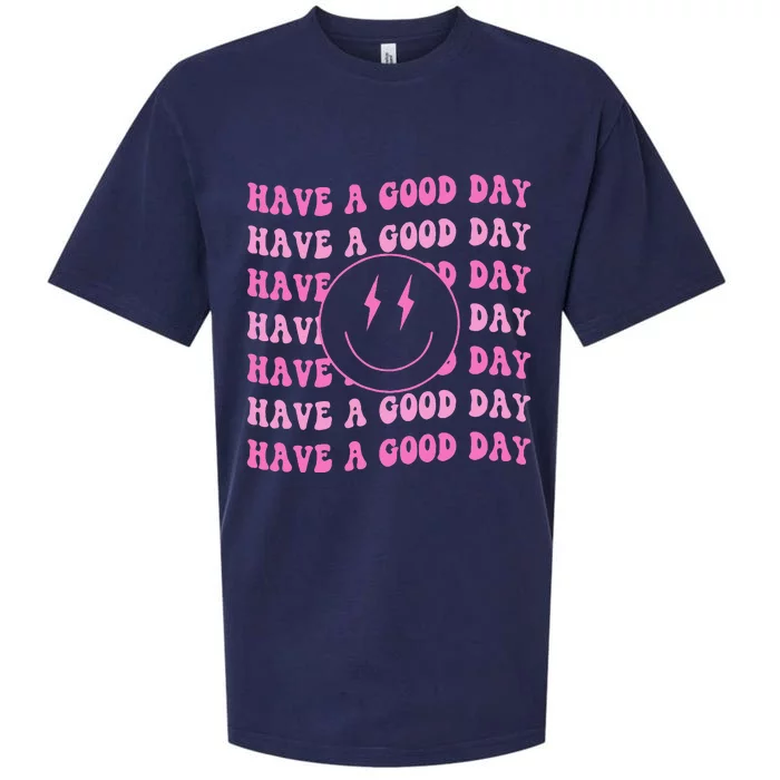 Have A Good Day Pink Smile Face Preppy Aesthetic Trendy Sueded Cloud Jersey T-Shirt