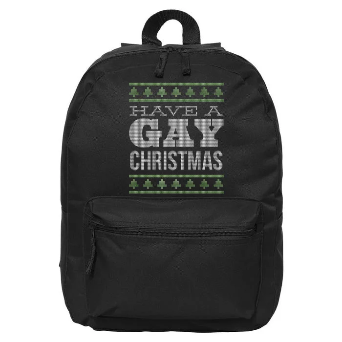 Have A Gay Xmas Funny Queer Ugly Christmas Style 16 in Basic Backpack